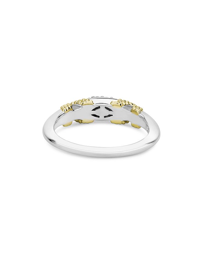 Shop Lagos Sterling Silver & 18k Yellow Gold Caviar Lux Diamond Ring In Multi/silver