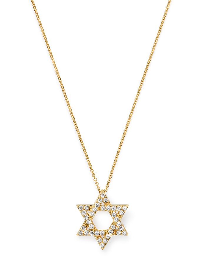 Shop Bloomingdale's Diamond Star Of David Pendant Necklace In 14k Yellow Gold, 0.50 Ct. T.w. - 100% Exclusive In White/gold