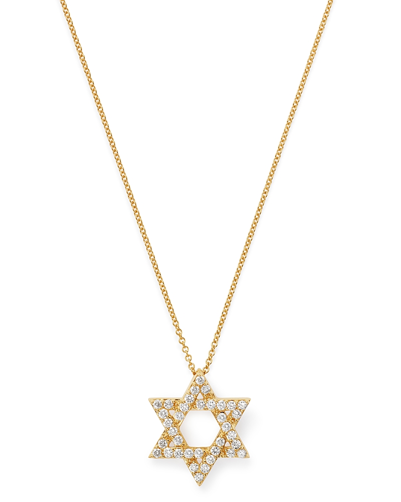 Bloomingdale's Fine Collection Diamond Star of David Pendant Necklace in 14K Yellow Gold, 0.50 tcw