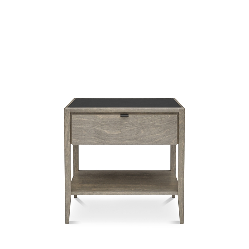 Huppe Edmond 1-drawer Night Table In Raw Birch / Synthetic Leather