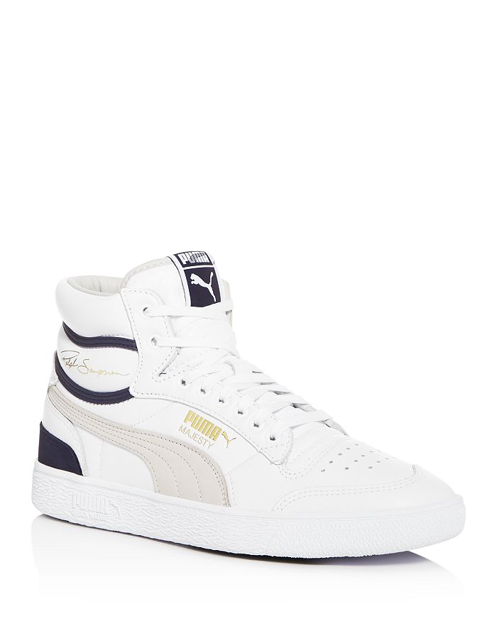 Puma Men's Ralph Sampson Leather High-top Sneakers In White