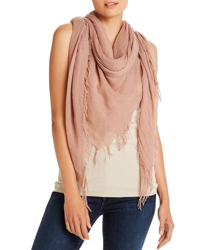 Chan Luu Fringed Cashmere & Silk Scarf In Adobe Rose