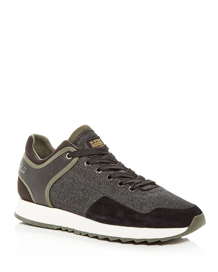 G-star Raw Men's Calow Mixed-media Low-top Trainers In Black