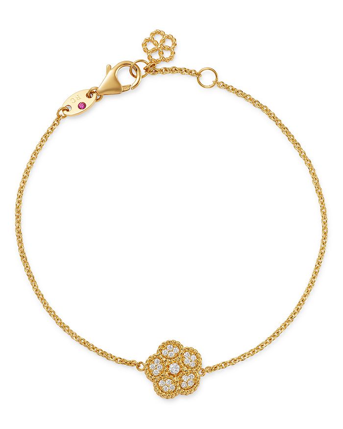 Roberto Coin 18K Yellow Gold Daisy Diamond Chain Bracelet - 100% ...