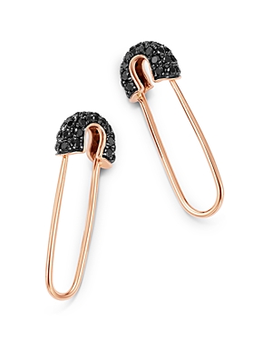 Bloomingdale's Black Diamond Safety Pin Earrings in 14K Rose Gold, 0.55 ct. t.w. - 100% Exclusive