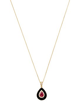 Bloomingdale's - Ruby, Black Onyx & Diamond Pendant Necklace in 14K Yellow Gold, 18" - 100% Exclusive