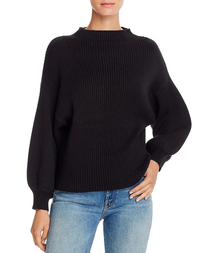 Line Dot Funnel Neck Ribbed Sweater 100 Exclusive
