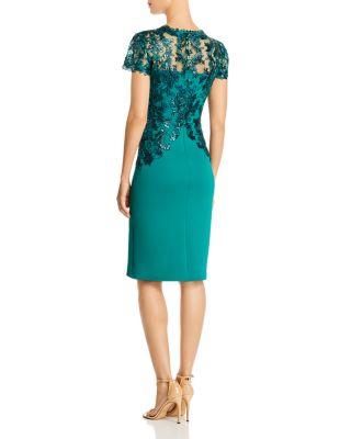 teal cocktail dress with sleeves