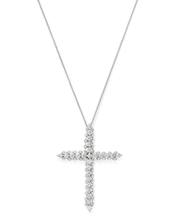 Bloomingdale's Diamond Large Cross Pendant Necklace In 14k White Gold, 1.60 Ct. T.w. - 100% Exclusive