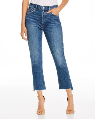 cropped straight leg jeans