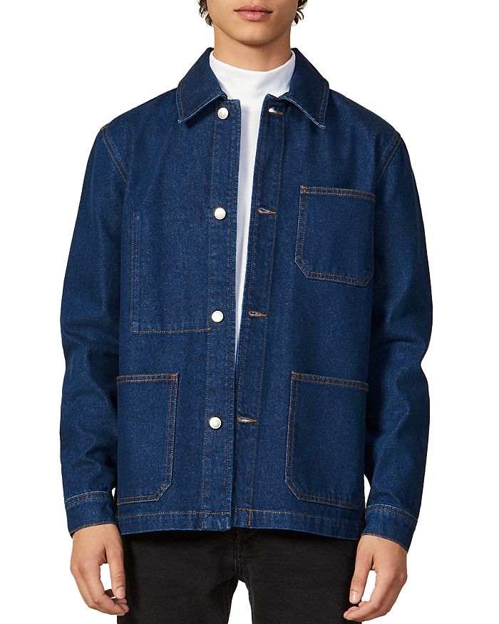 Sandro Workwear Denim Slim Fit Jacket | Bloomingdale's