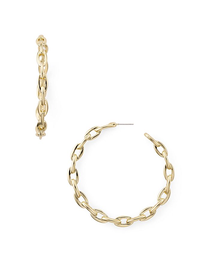 Aqua Plain Link Hoop Earrings - 100% Exclusive In Gold