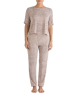 Honeydew Sun Lover Lounge Set In Brown Leopard In Brown/leopard