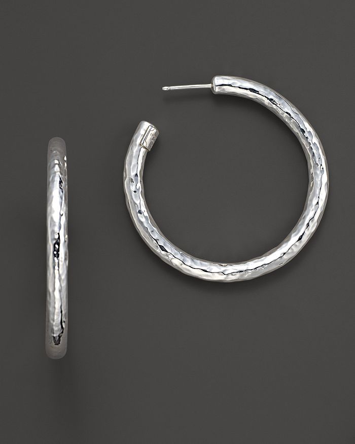 Shop Ippolita Sterling Silver Skinny Electroform Hoop Earrings