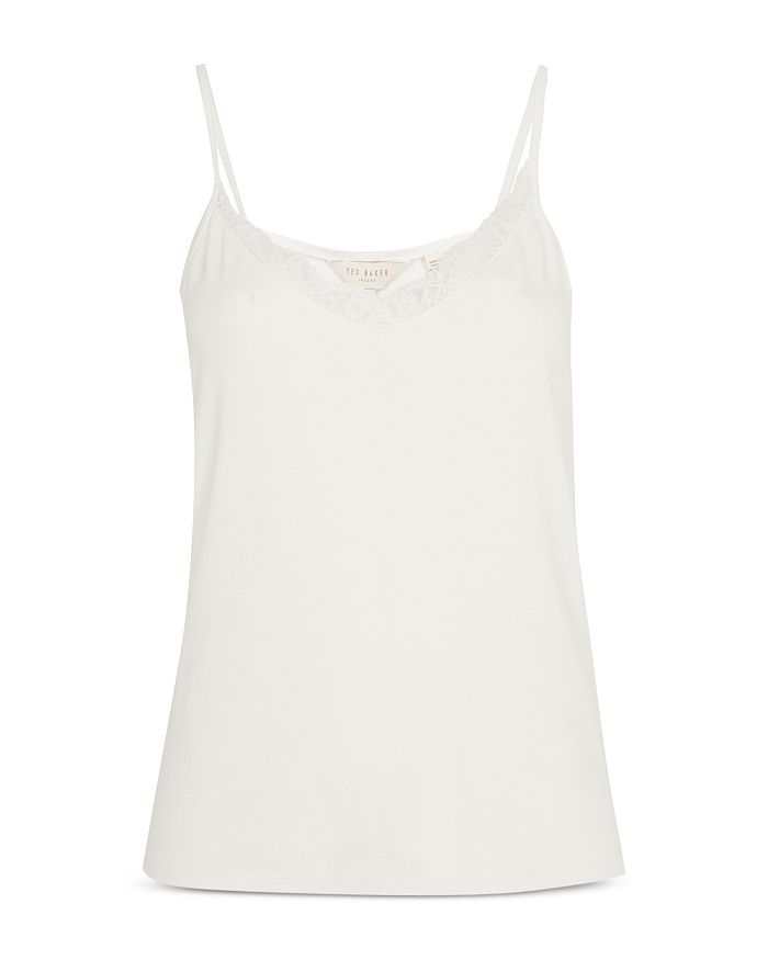 Ted Baker Paygee Jersey Lace-Trimmed Cami In Ivory | ModeSens