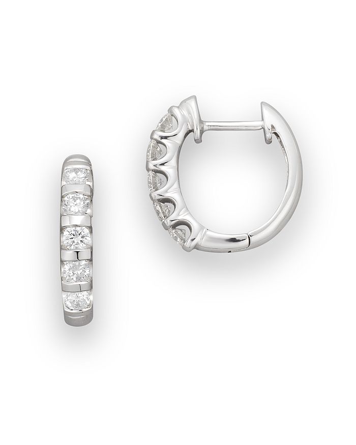 Bloomingdale's Diamond Hoop Earrings 14k Gold, 0.50 Ct. T.w. - 100% Exclusive In White