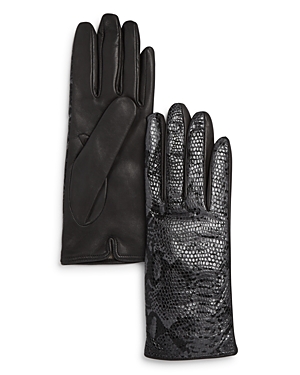 Bloomingdale's Python Printed Leather Gloves - 100% Exclusive