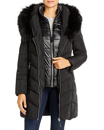Calvin Klein Faux Fur Trim Puffer Coat | Bloomingdale's