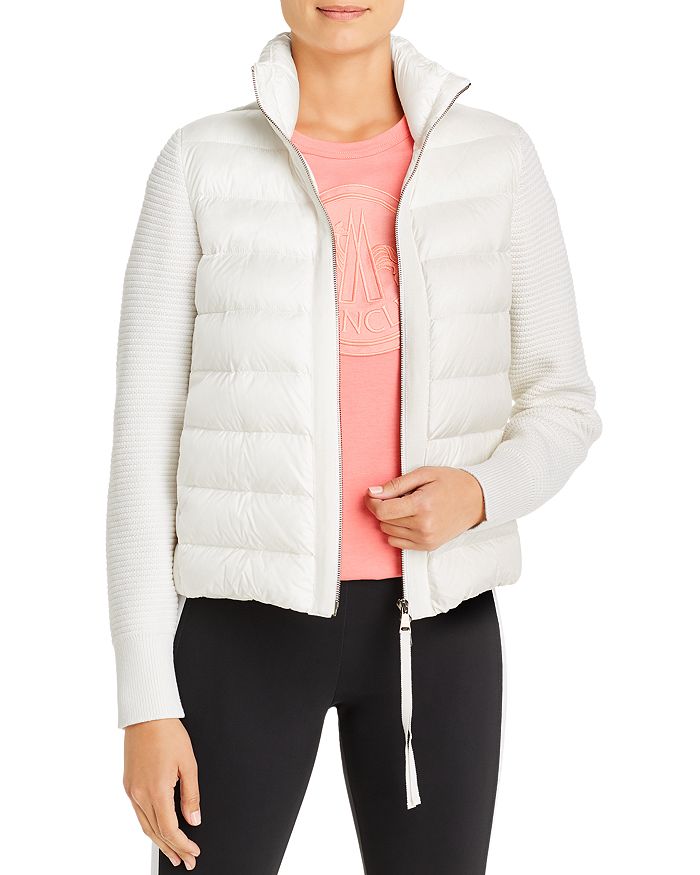 MONCLER QUILTED DOWN & KNIT CARDIGAN,E20939455700A9018