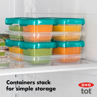 Tot 4-Piece Baby Blocks Freezer Storage Containers