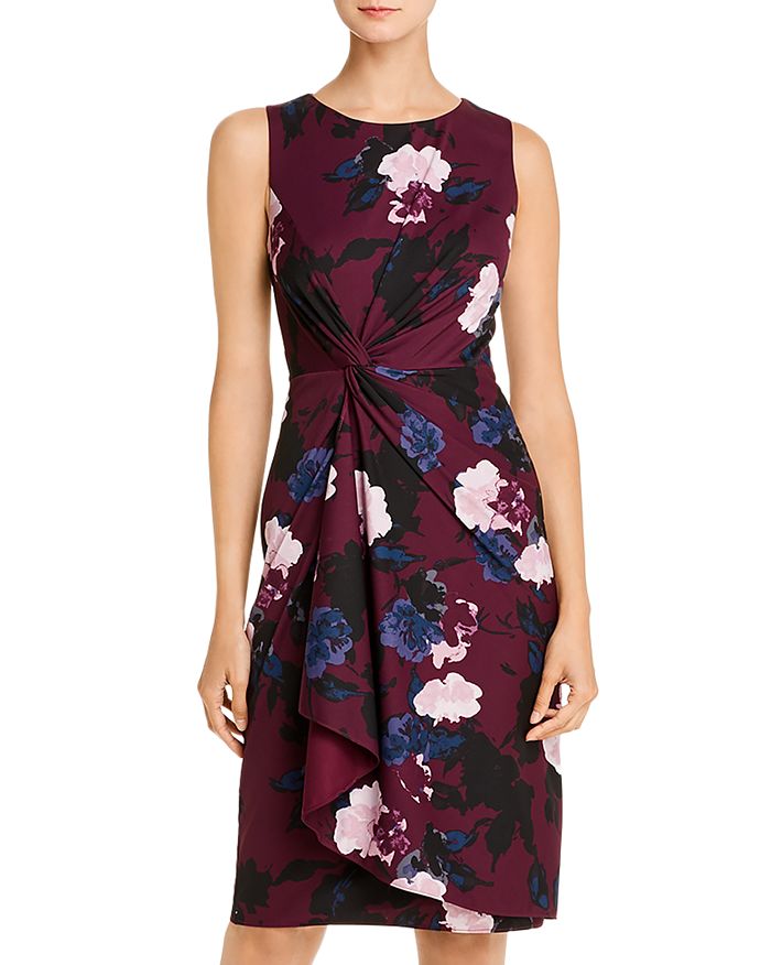 Donna Karan Floral Twist Front Dress Bloomingdale s