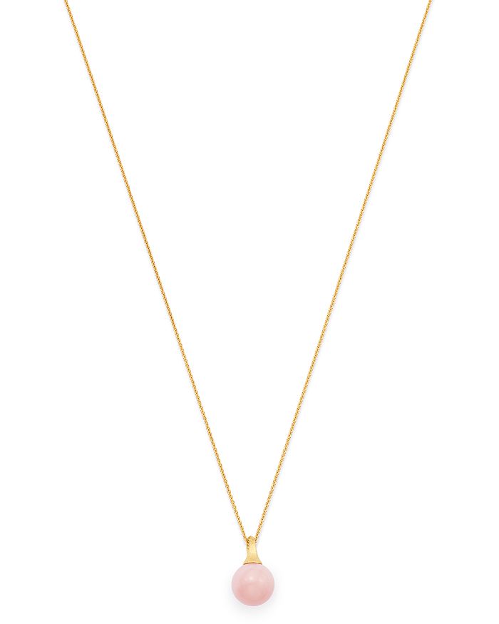 MARCO BICEGO 18K YELLOW GOLD AFRICA PINK OPAL PENDANT NECKLACE, 16.75,CB2493-OP01-Y