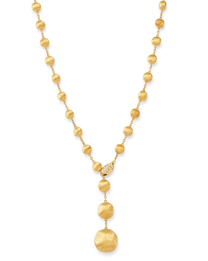 Shop Marco Bicego 18k Yellow Gold Africa Diamond Y Necklace, 16.75 In White/gold