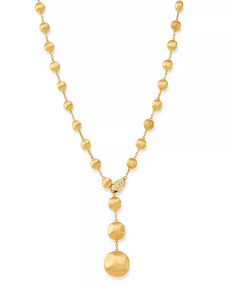 Marco Bicego 18K Yellow Gold Africa Diamond Y Necklace, 16.75