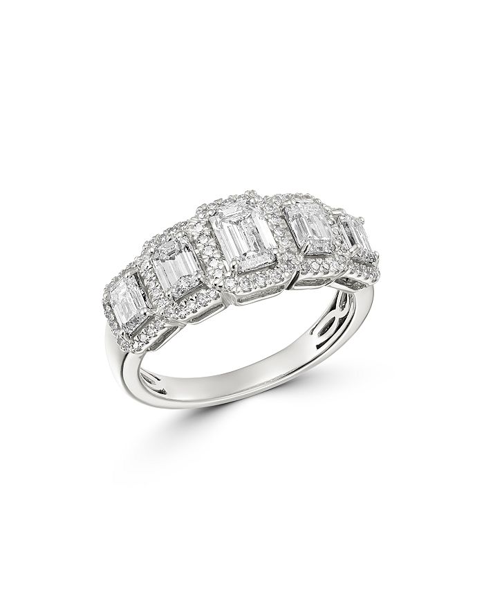 Bloomingdale's Emerald-cut Diamond 5-stone Ring In 14k White Gold, 2.0 Ct. T.w. - 100% Exclusive