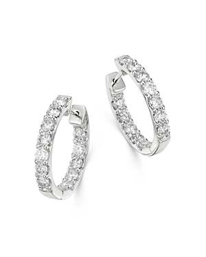 Bloomingdale's Diamond Oval Inside Out Hoop Earrings in 14K White Gold, 2.0 ct. t.w. - 100% Exclusiv