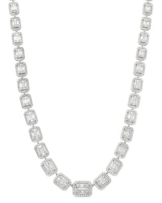 Bloomingdale's Fine Collection - Diamond Mosaic Statement Necklace in 14K White Gold, 10.0 ct. t.w. - Exclusive