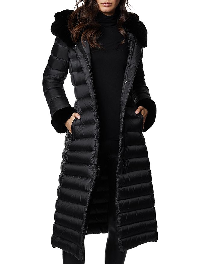 Dawn Levy Lexie Fur Trim Down Coat In Black