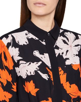 reiss cathleen shirt dress REISS Cathleen Floral Print Midi Shirt Dress