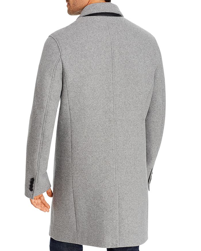 Shop Cole Haan Single-breasted Top Coat In Light Gray
