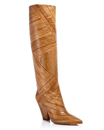 Tory Burch Women's Lila Animal-Embossed Tall Boots | Bloomingdale's