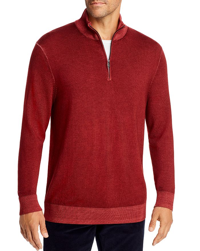 Michael Kors Merino Wool Half-zip Sweater - 100% Exclusive In Garnet