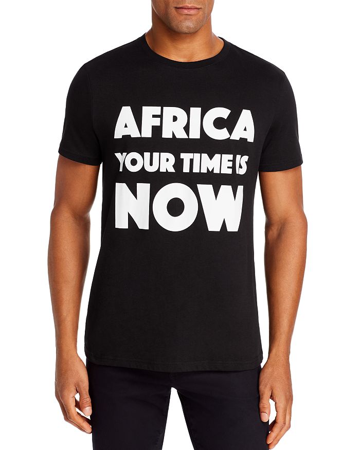 Africa Your Time Is Now Graphic Tee In Black/white