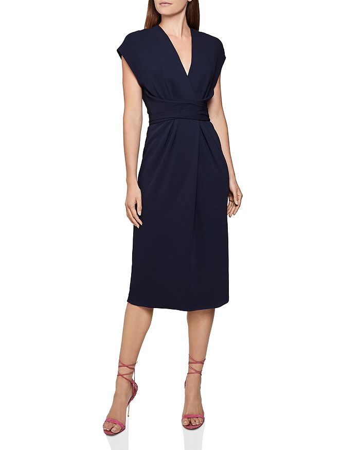 REISS Maxime Belted Faux Wrap Dress Bloomingdale s