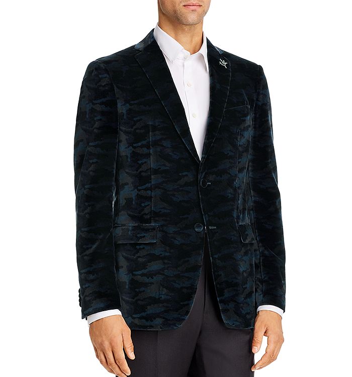 John Varvatos Star USA Camo Velvet Slim Fit Jacket | Bloomingdale's