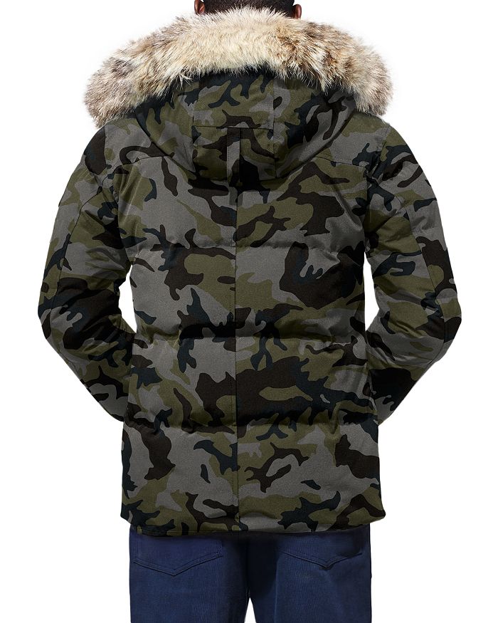 Canada Goose Wyndham Fur Trim Down Parka In Classic Camo Coastal Gray