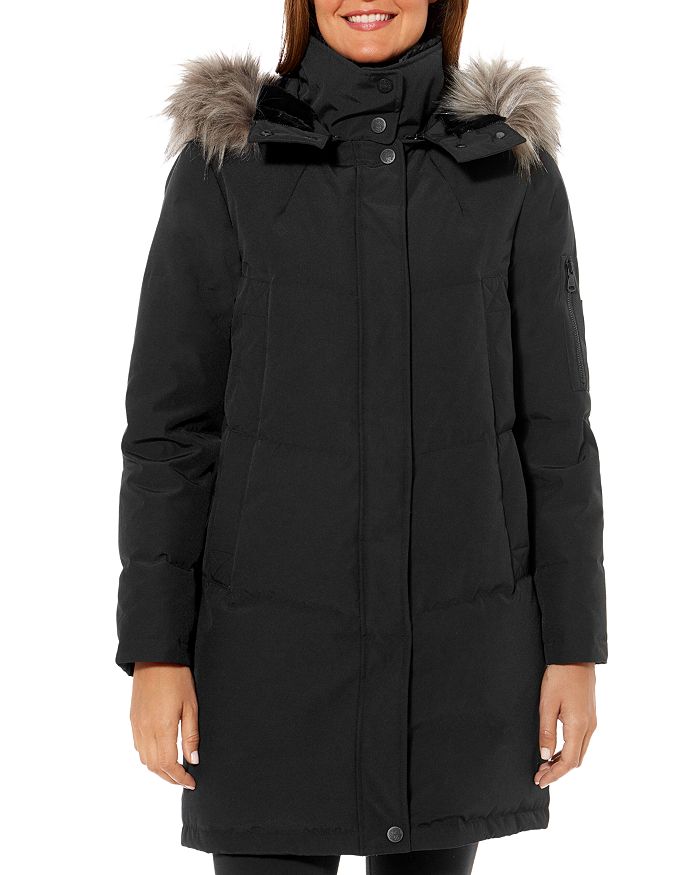VINCE CAMUTO Flash Faux Fur Trim Puffer Coat | Bloomingdale's
