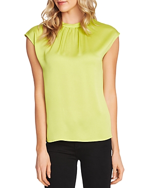 VINCE CAMUTO SATIN SHIRRED-NECK TOP,9159064