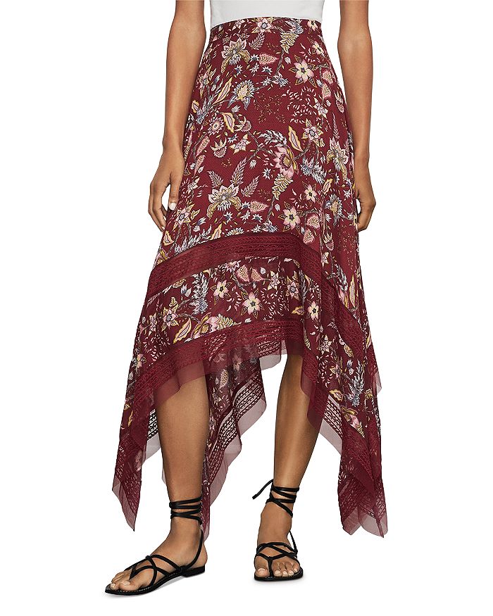 BCBGMAXAZRIA Floral Handkerchief Hem Skirt | Bloomingdale's