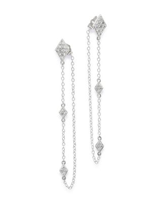 Diamond Chain Drop Earrings 