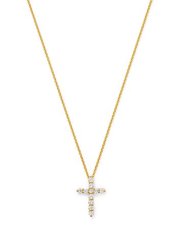 Bloomingdale's - Diamond Cross Pendant Necklace in 14K Yellow Gold, 0.33 ct. t.w. - 100% Exclusive