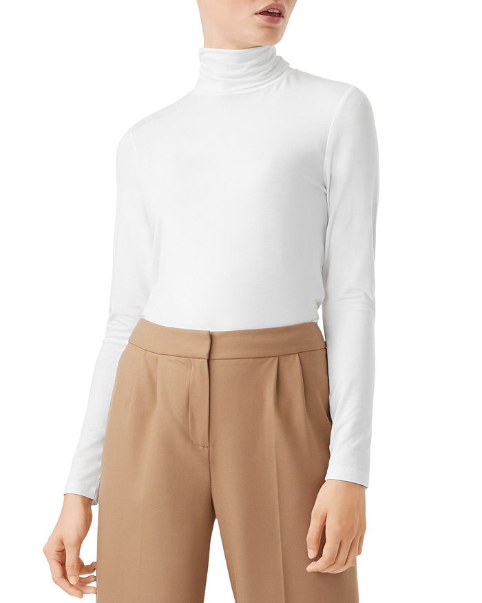 Hobbs London Mischa Turtleneck Top In Ivory