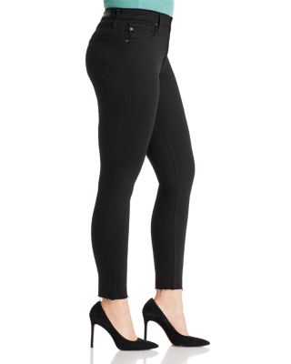 Farrah Mid Rise Raw Hem Ankle Skinny Jeans