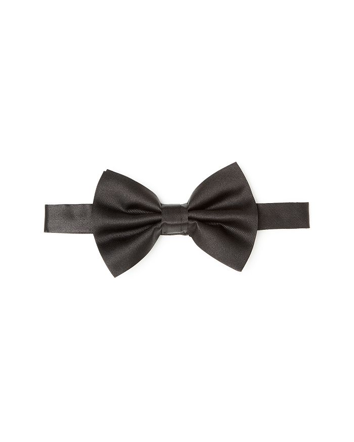 Armani Collezioni Pre-tied Solid Silk Bow Tie In Black | ModeSens