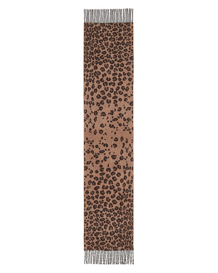 Bloomingdale's Leopard Print Wool Scarf - 100% Exclusive - Camel