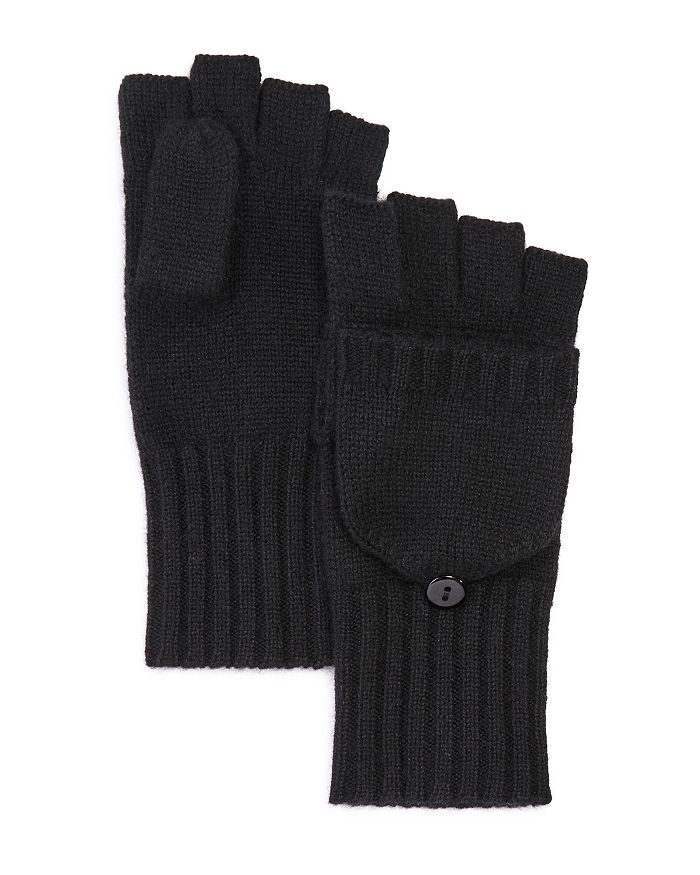 C by Bloomingdale's Cashmere - Ribbed Pop-Top Cashmere Gloves - 100% Exclusive